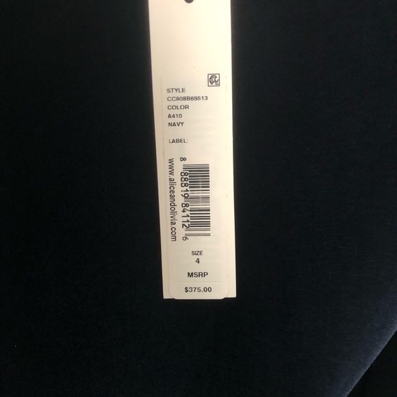NWT Alice + Olivia midnight blue velvet holiday dress - Picture 6 of 10